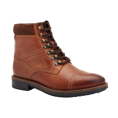 Tan - Front - Base London Mens Ashland Leather Ankle Boots