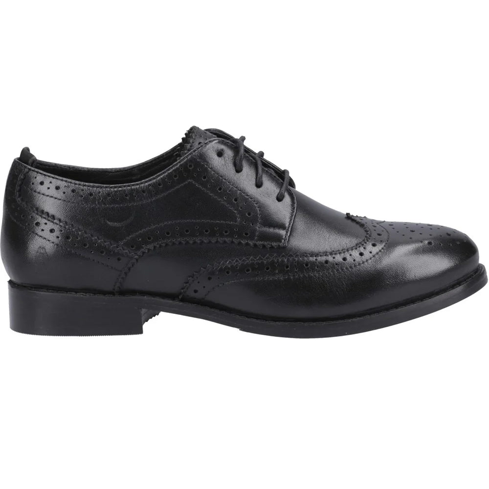 Black-Black - Side - Hush Puppies Womens-Ladies Natalia Leather Brogues