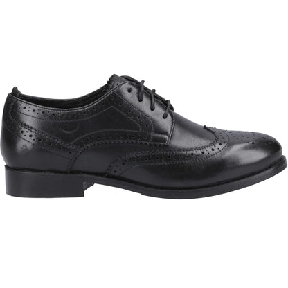 Black-Black - Side - Hush Puppies Womens-Ladies Natalia Leather Brogues