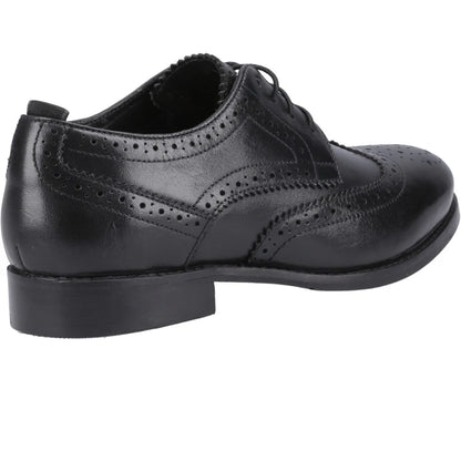 Black-Black - Pack Shot - Hush Puppies Womens-Ladies Natalia Leather Brogues