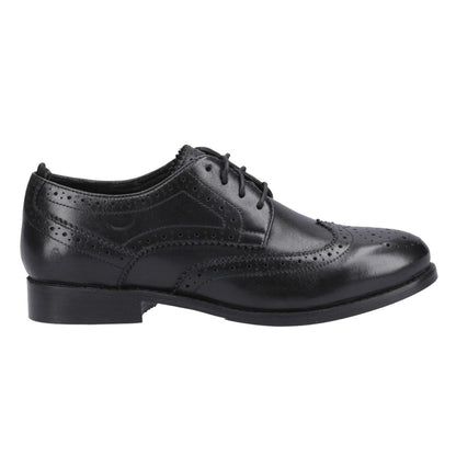 Black - Back - Hush Puppies Womens-Ladies Natalia Leather Brogues