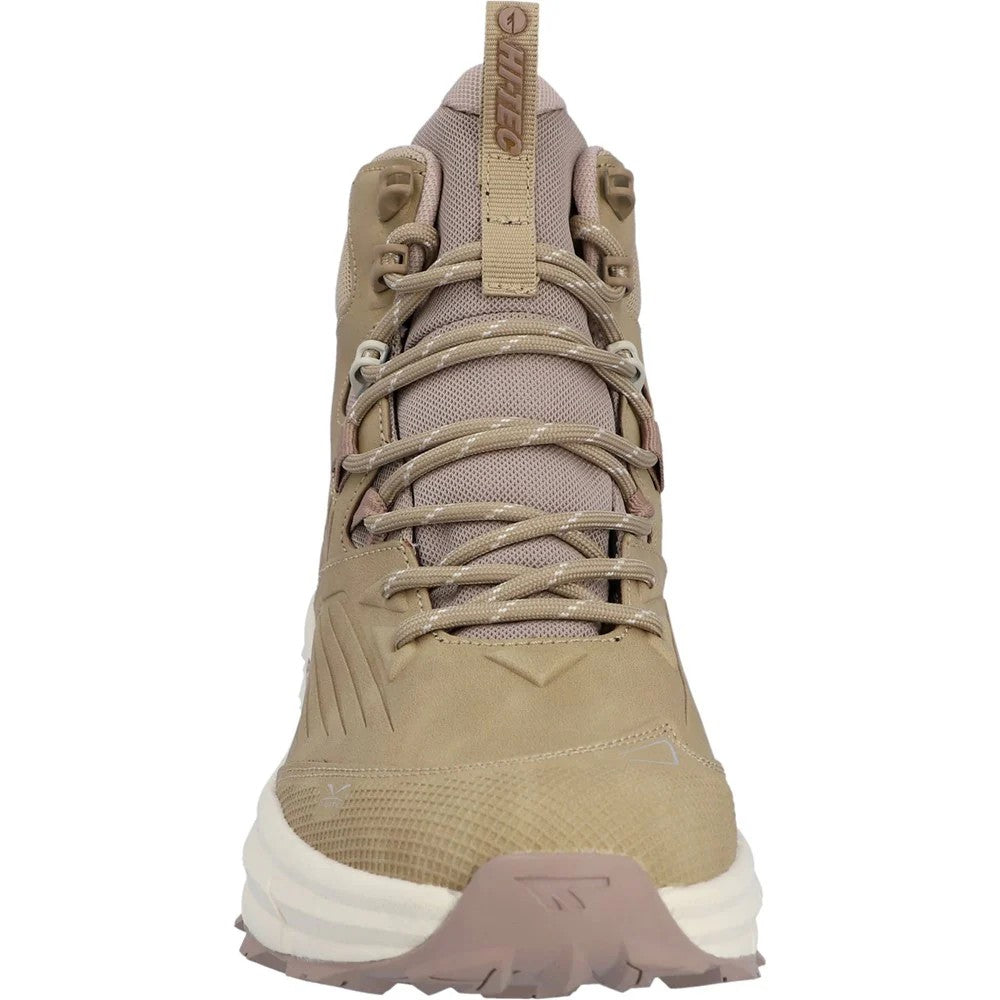 Taupe-Whitecap Grey-Warm Taupe - Close up - Hi-Tec Womens-Ladies Fuse Trek Mid Boots