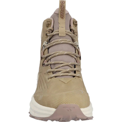 Taupe-Whitecap Grey-Warm Taupe - Close up - Hi-Tec Womens-Ladies Fuse Trek Mid Boots