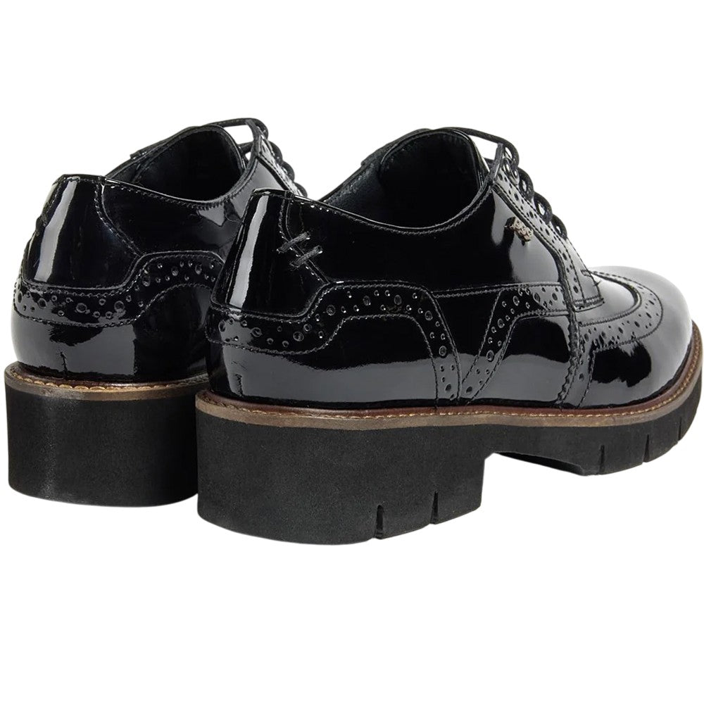 Black - Back - POD Womens-Ladies Kacey Leather Brogues
