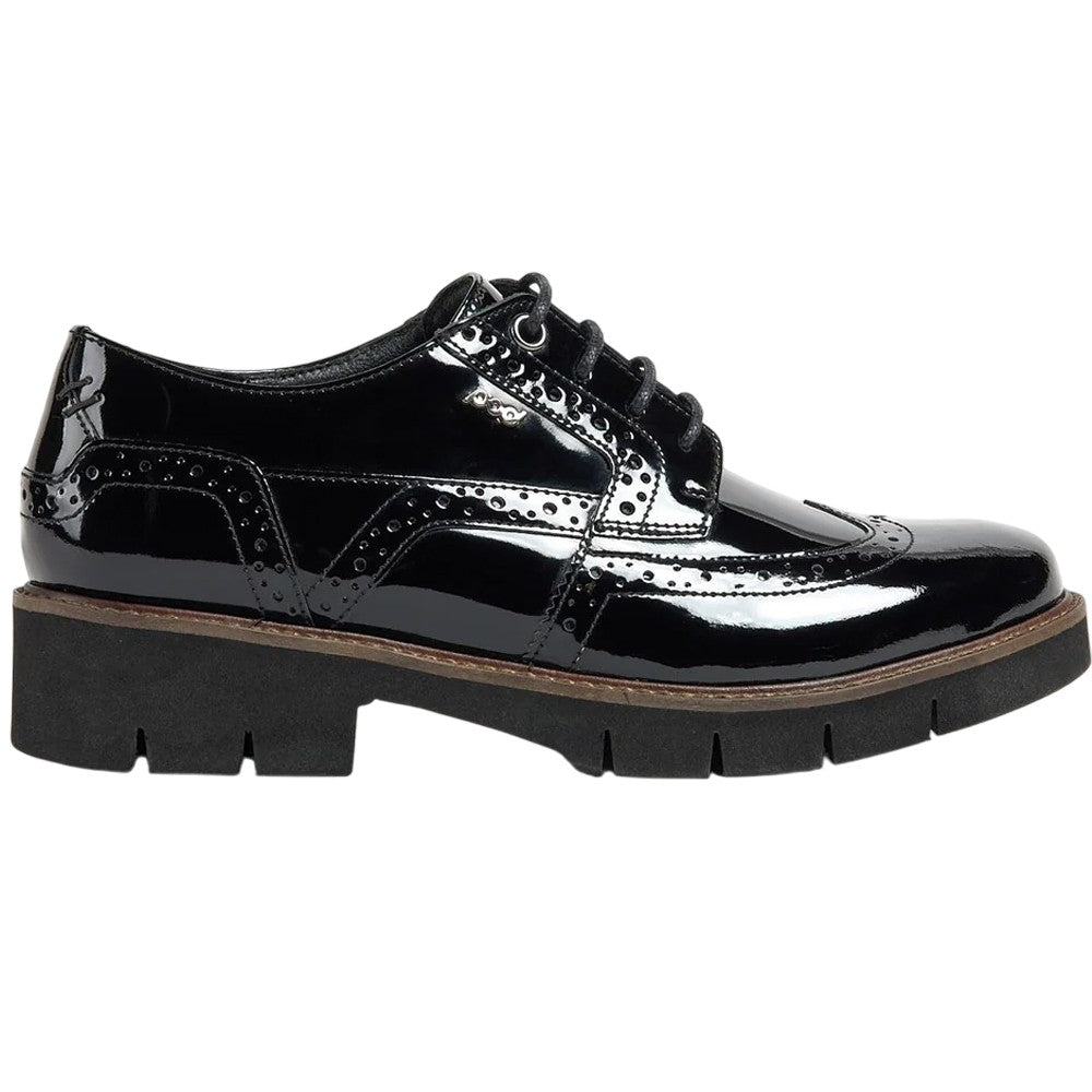 Black - Side - POD Womens-Ladies Kacey Leather Brogues