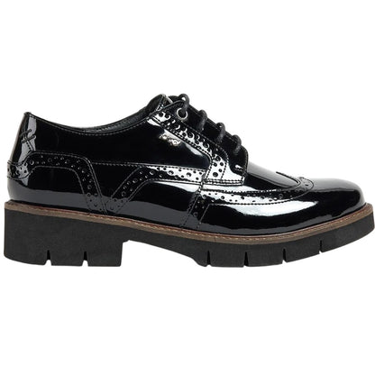 Black - Side - POD Womens-Ladies Kacey Leather Brogues