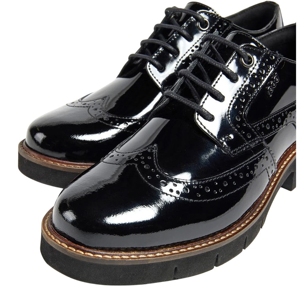 Black - Pack Shot - POD Womens-Ladies Kacey Leather Brogues