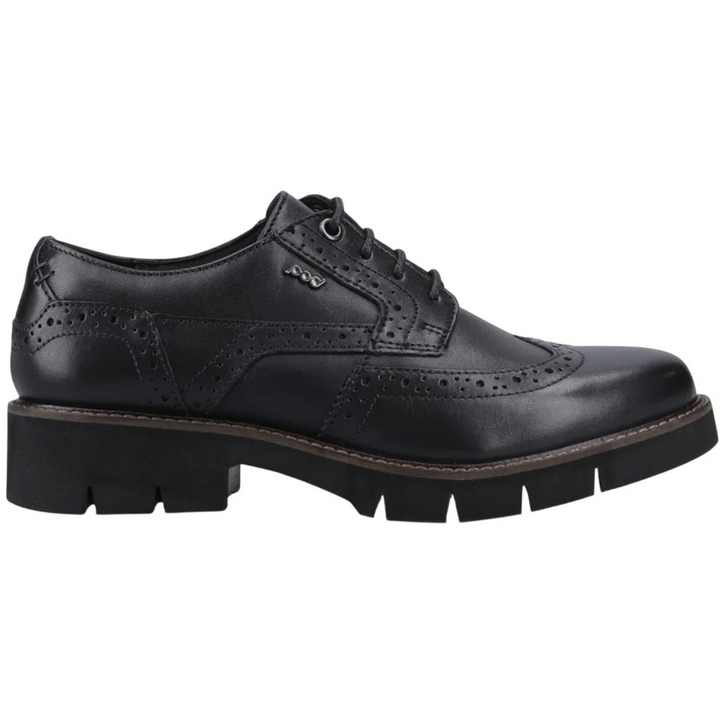 Black - Side - POD Womens-Ladies Kacey Leather Brogues