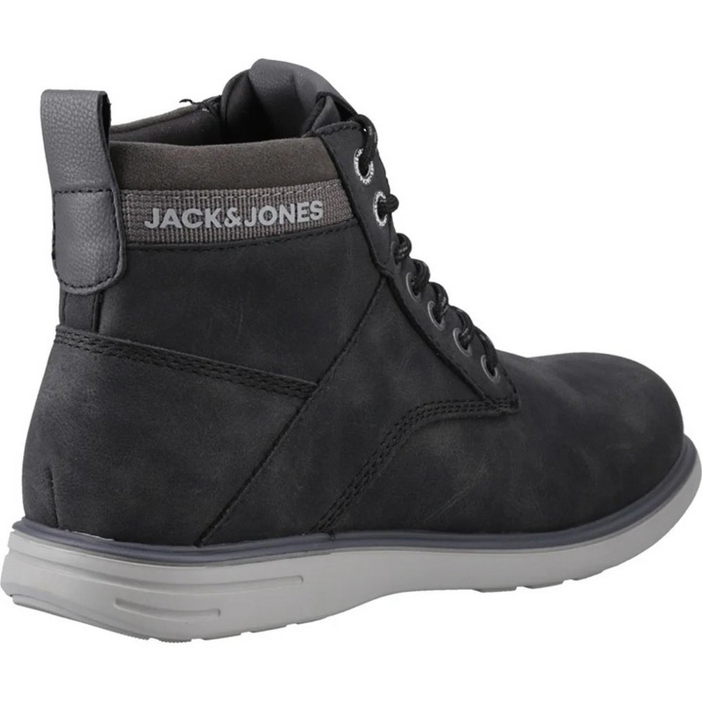 Anthracite - Back - Jack And Jones Mens Denver Combo Ankle Boots