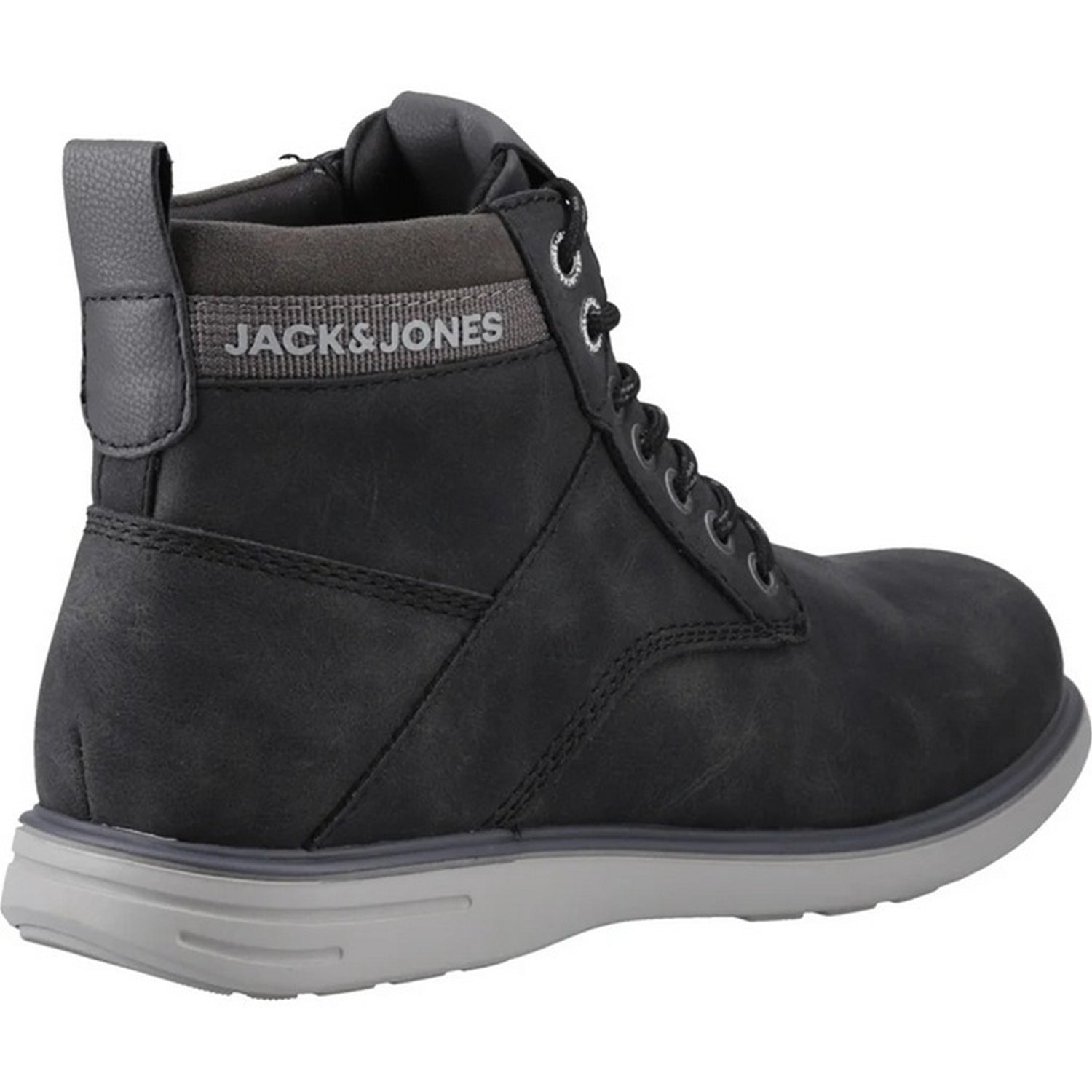 Anthracite - Back - Jack And Jones Mens Denver Combo Ankle Boots