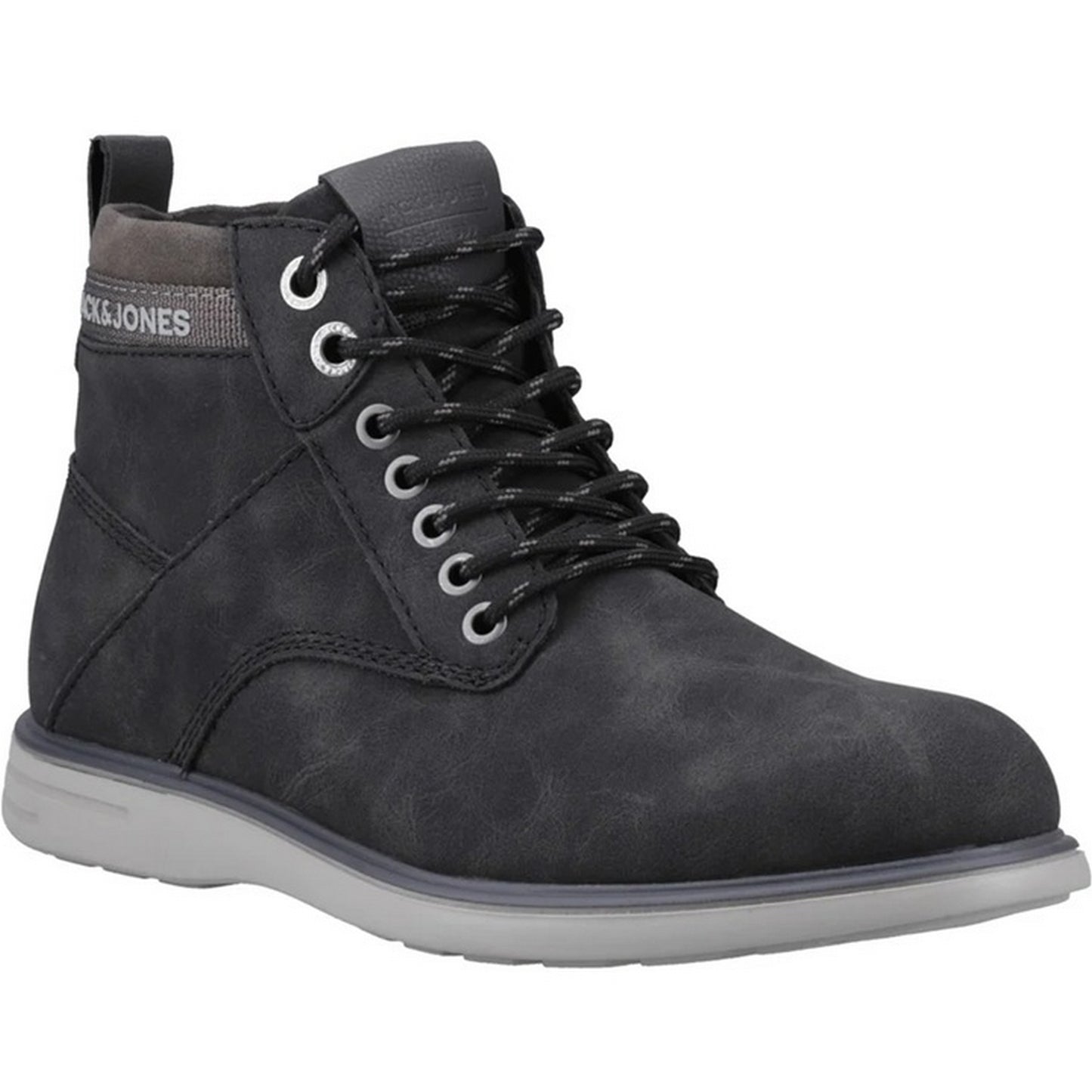 Anthracite - Front - Jack And Jones Mens Denver Combo Ankle Boots