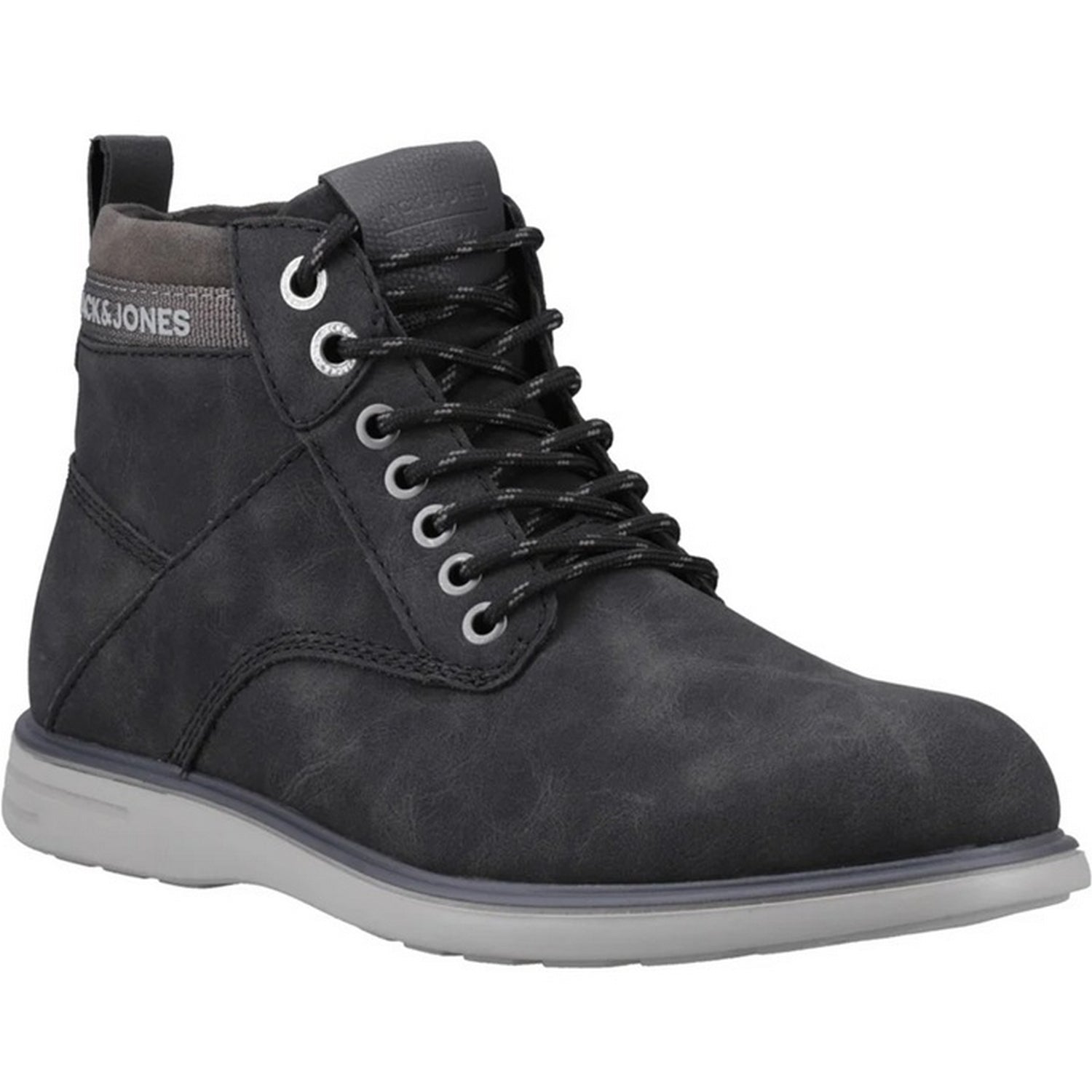 Anthracite - Front - Jack And Jones Mens Denver Combo Ankle Boots