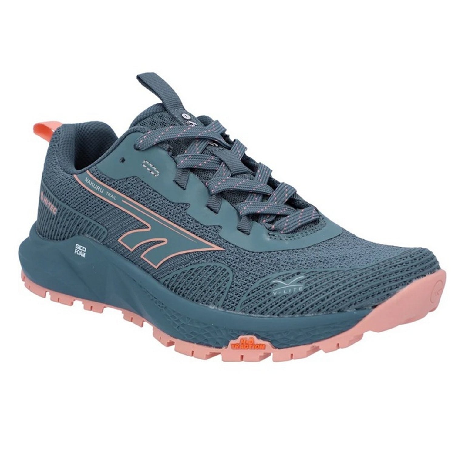Flintstone-Coral - Front - Hi-Tec Womens-Ladies Geo Nakuru Trainers