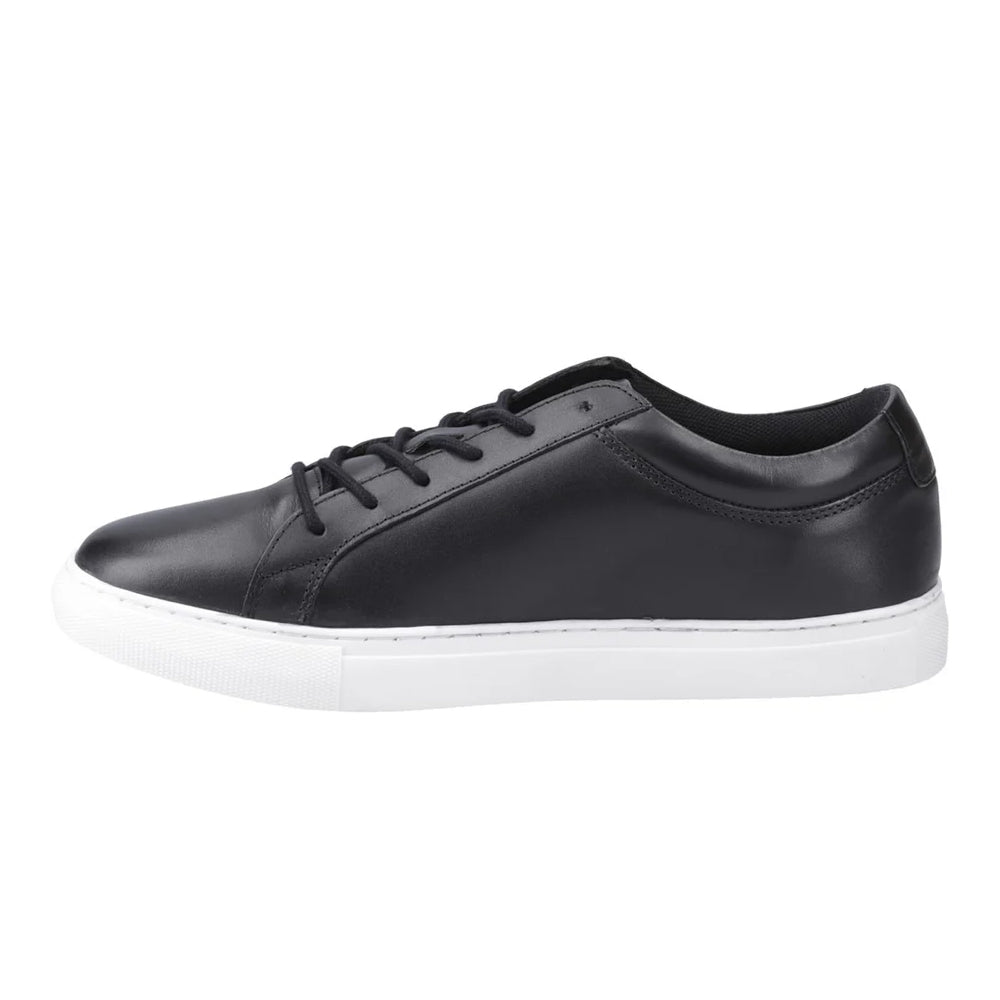 Anthracite - Side - Jack And Jones Mens Galaxy Leather Trainers