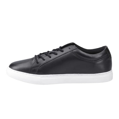 Anthracite - Side - Jack And Jones Mens Galaxy Leather Trainers