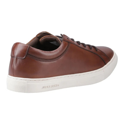 Cognac - Back - Jack And Jones Mens Galaxy Leather Trainers