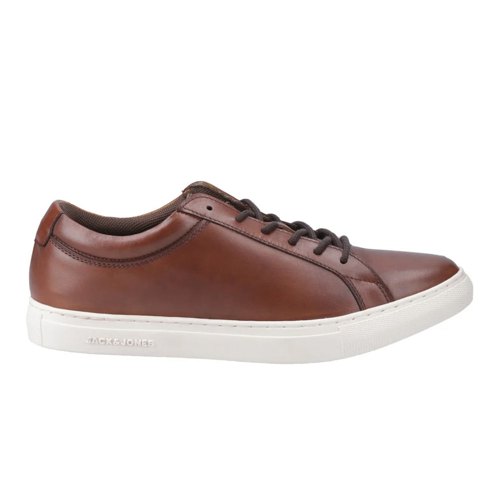 Cognac - Lifestyle - Jack And Jones Mens Galaxy Leather Trainers