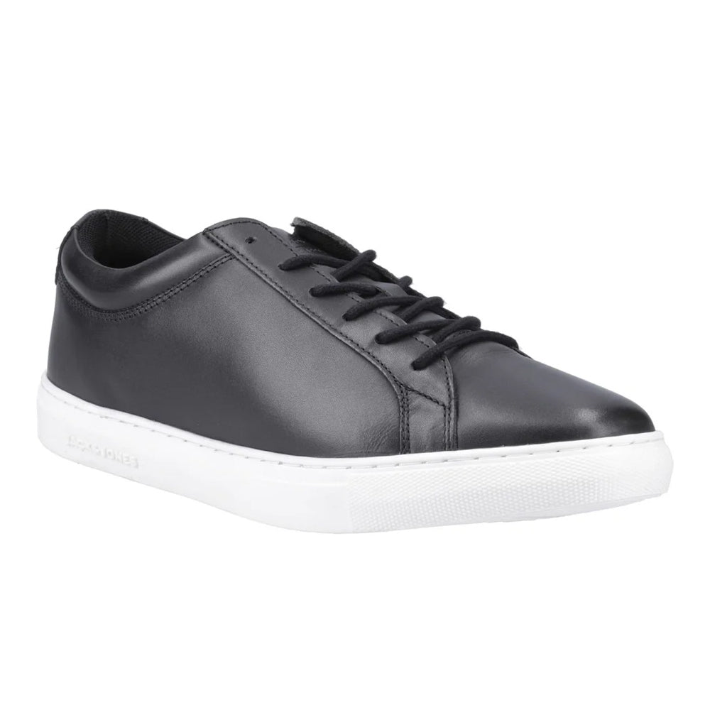 Anthracite - Front - Jack And Jones Mens Galaxy Leather Trainers