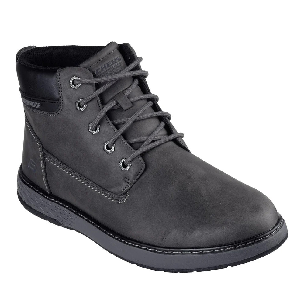 Charcoal - Front - Skechers Mens Garlan Deno Trainers