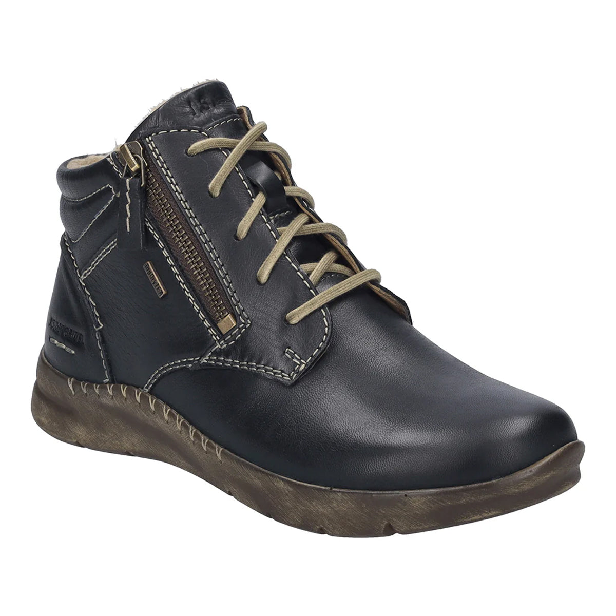 Black - Front - Josef Seibel Womens-Ladies Conny 52 Leather Ankle Boots