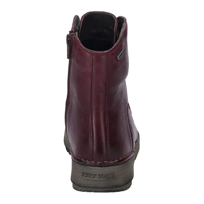Plum - Back - Josef Seibel Womens-Ladies Anna 51 Leather Ankle Boots