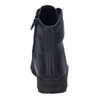 Dark Blue Ocean - Back - Josef Seibel Womens-Ladies Anna 51 Leather Ankle Boots