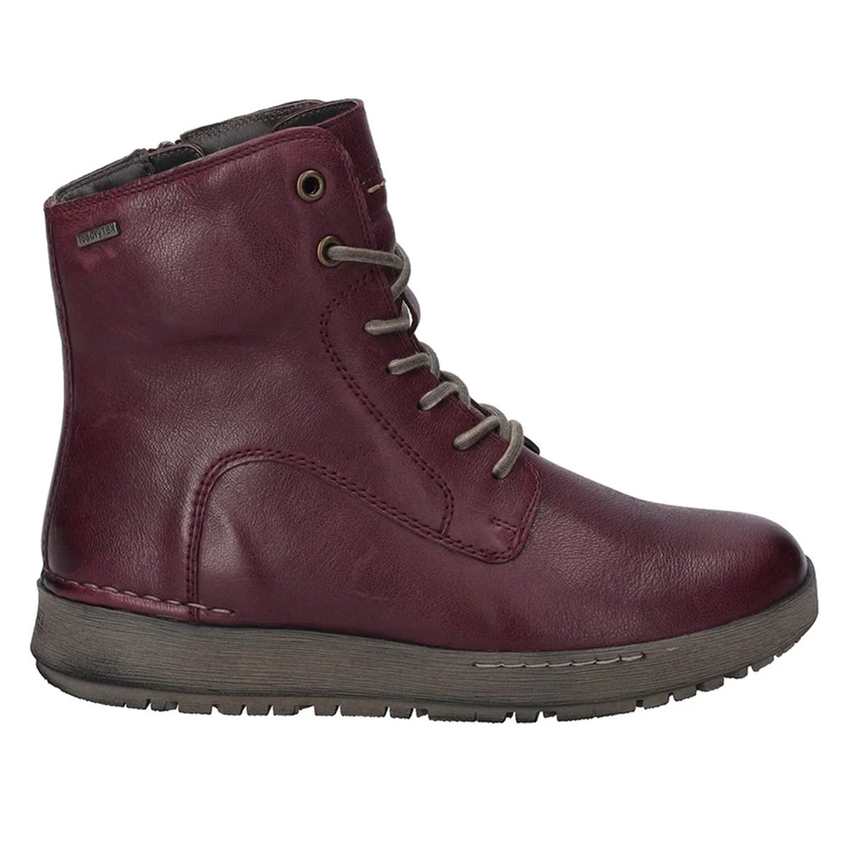 Plum - Side - Josef Seibel Womens-Ladies Anna 51 Leather Ankle Boots