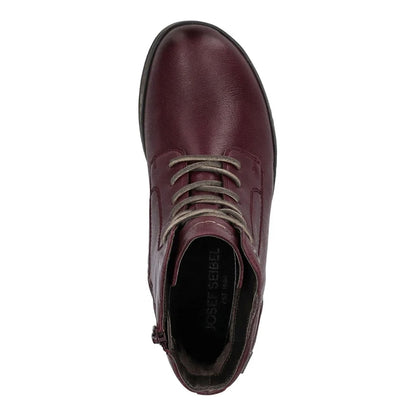 Plum - Pack Shot - Josef Seibel Womens-Ladies Anna 51 Leather Ankle Boots