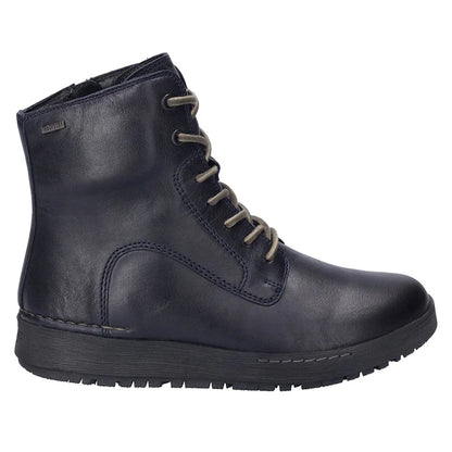 Dark Blue Ocean - Side - Josef Seibel Womens-Ladies Anna 51 Leather Ankle Boots