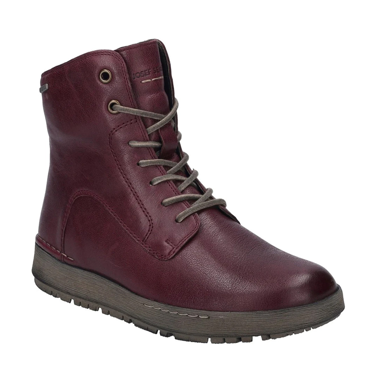 Plum - Front - Josef Seibel Womens-Ladies Anna 51 Leather Ankle Boots