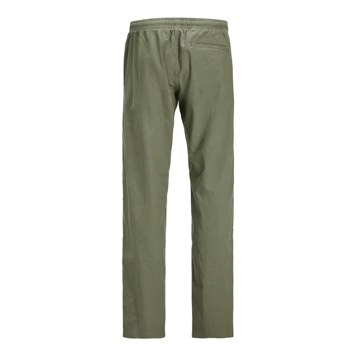 Olive Green - Back - Jack And Jones Mens Linen Blend Relaxed Fit Trousers
