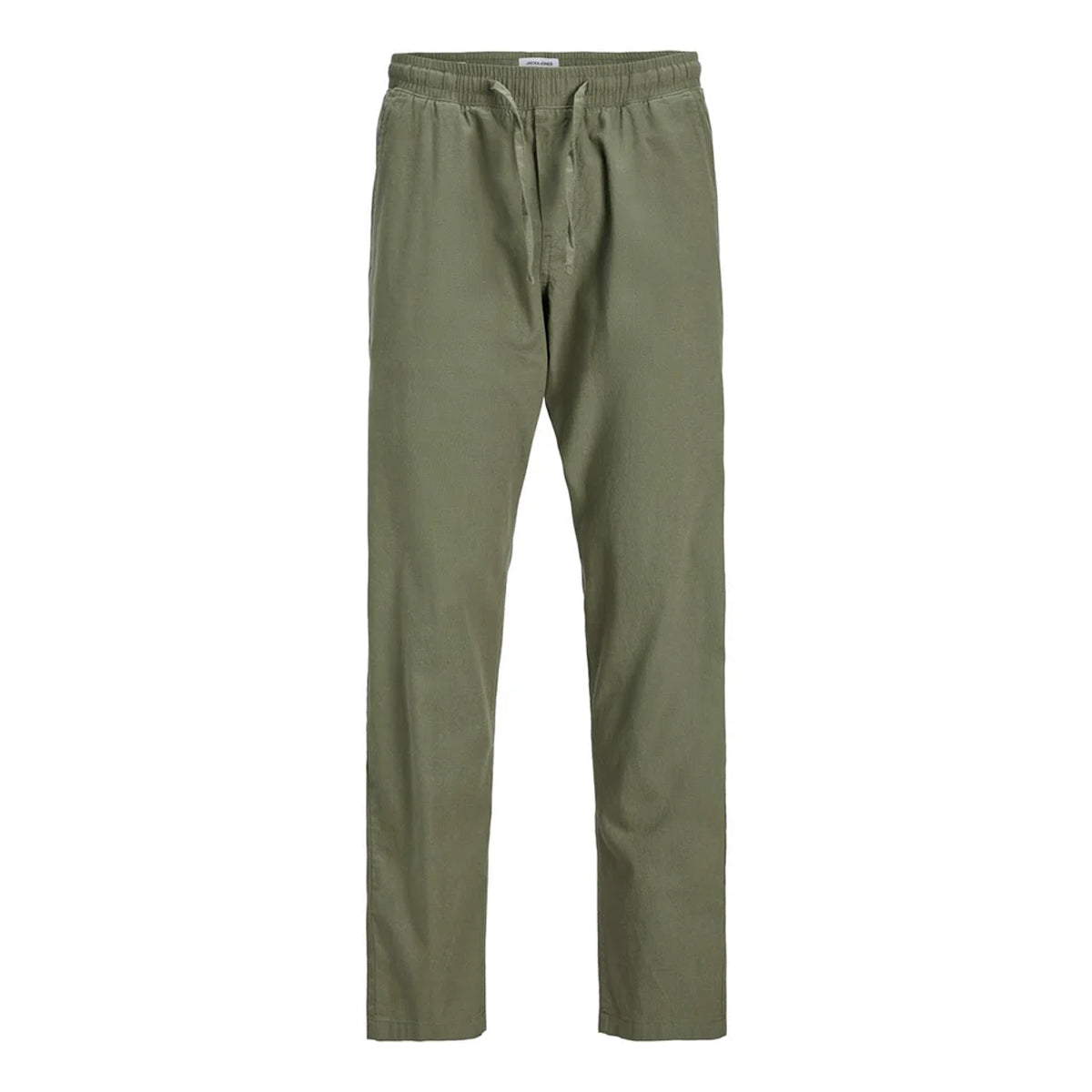 Olive Green - Front - Jack And Jones Mens Linen Blend Relaxed Fit Trousers