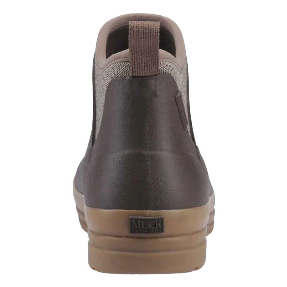 Brown - Back - Muck Boots Womens-Ladies Originals Herringbone Ankle Boots