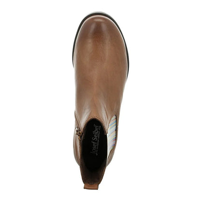 Brown-Cognac - Side - Jose Beut Womens-Ladies Leather Ankle Boots