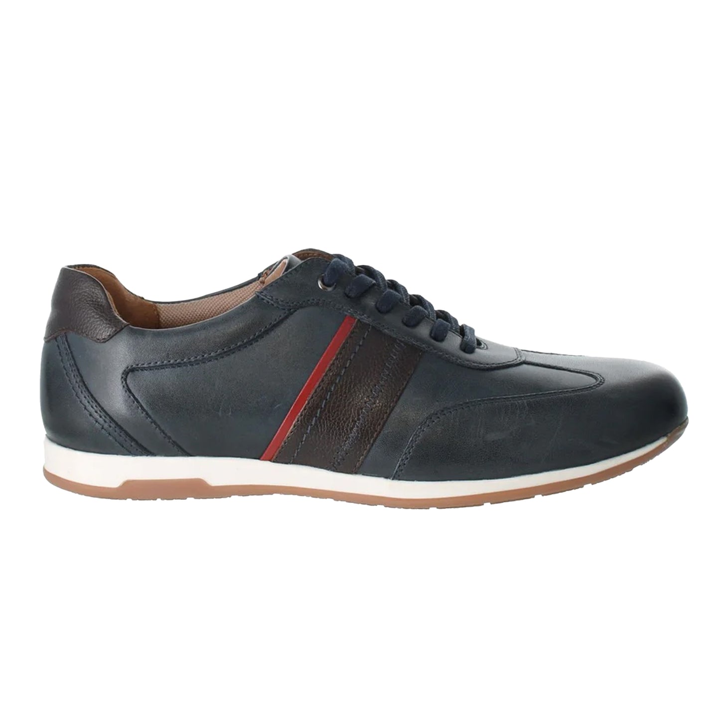 Dark Navy - Side - Josef Seibel Mens Colby 04 Leather Trainers