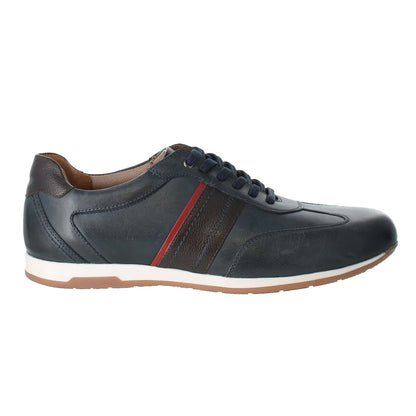 Dark Navy - Side - Josef Seibel Mens Colby 04 Leather Trainers