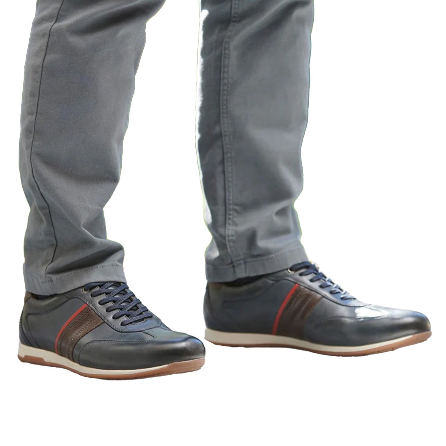 Dark Navy - Pack Shot - Josef Seibel Mens Colby 04 Leather Trainers