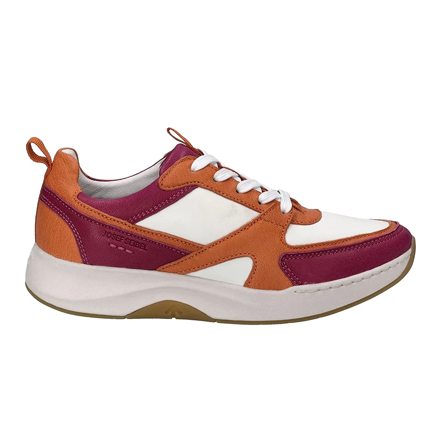 Red-Orange-White - Side - Josef Seibel Womens-Ladies Elli 09 Leather Trainers