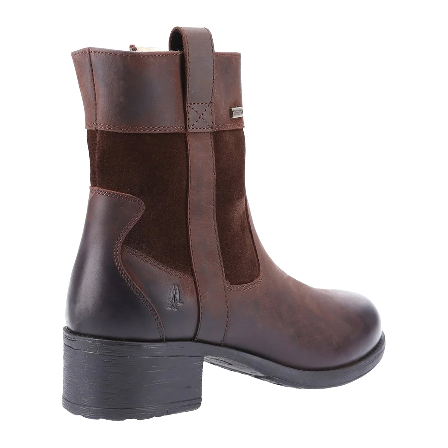 Brown - Back - Hush Puppies Womens-Ladies Saskia Leather Boots