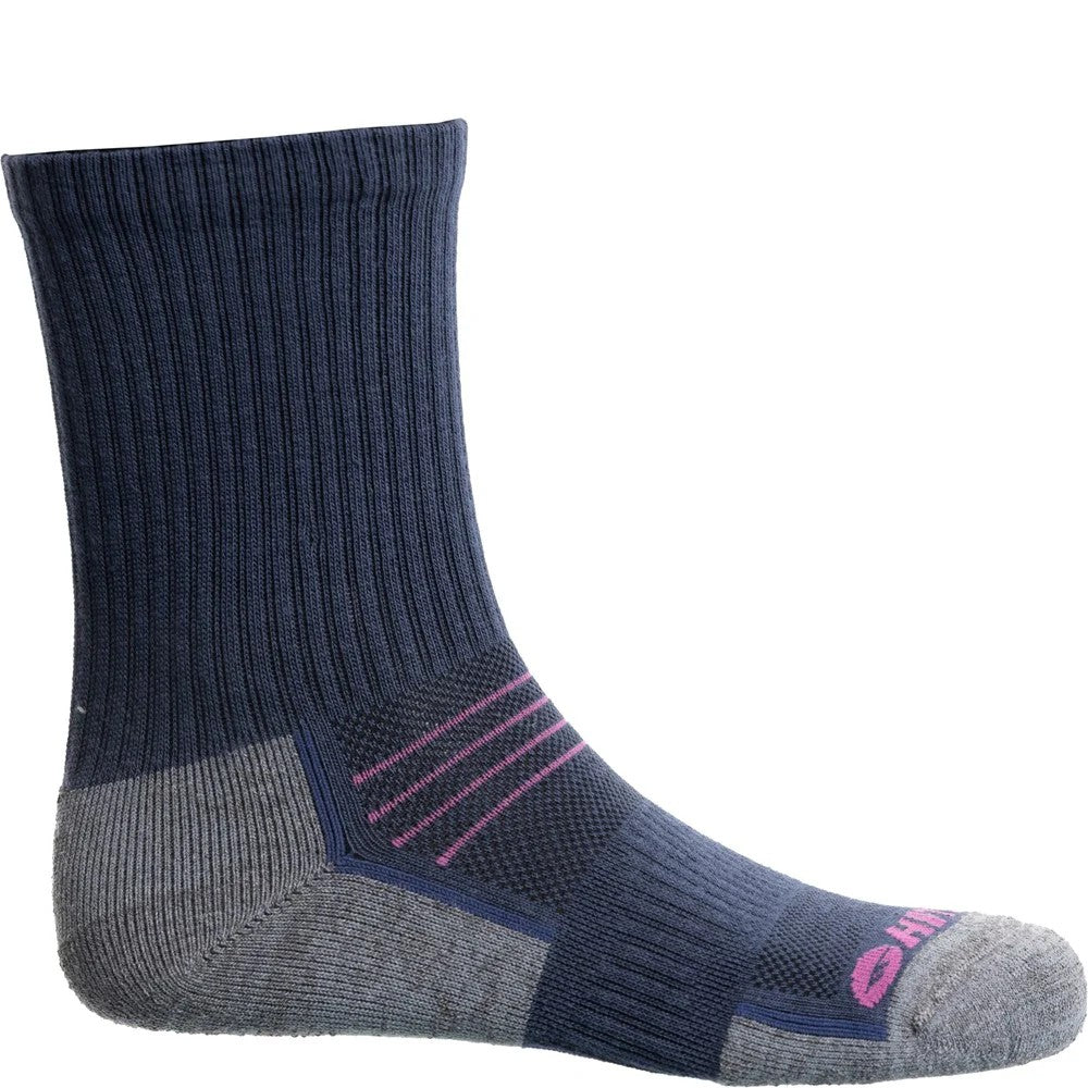 Black-Blue - Back - Hi-Tec Unisex Adult Altitude Hike Coolmax Socks (Pack of 3)