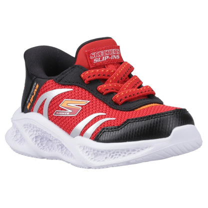 Red-Black - Front - Skechers Mens Meteor Lights Trainers