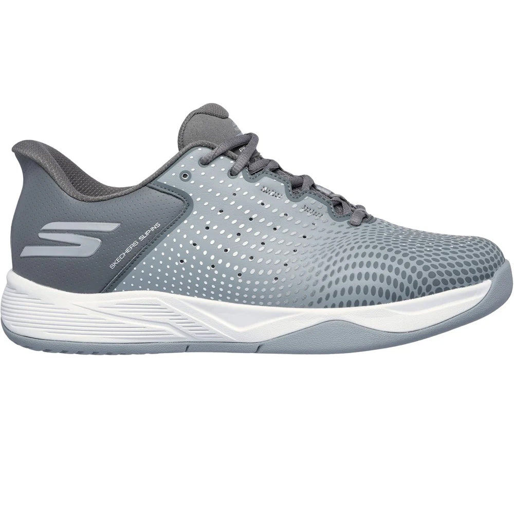 Grey-Charcoal - Back - Skechers Mens Viper Court Reload Relaxed Fit Trainers