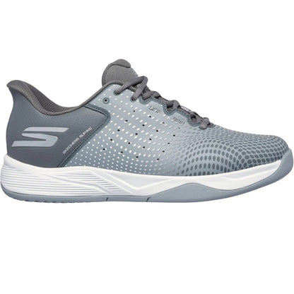 Grey-Charcoal - Back - Skechers Mens Viper Court Reload Relaxed Fit Trainers