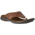 Nut Brown - Front - Josef Seibel Mens Logan 25 Leather Flip Flops