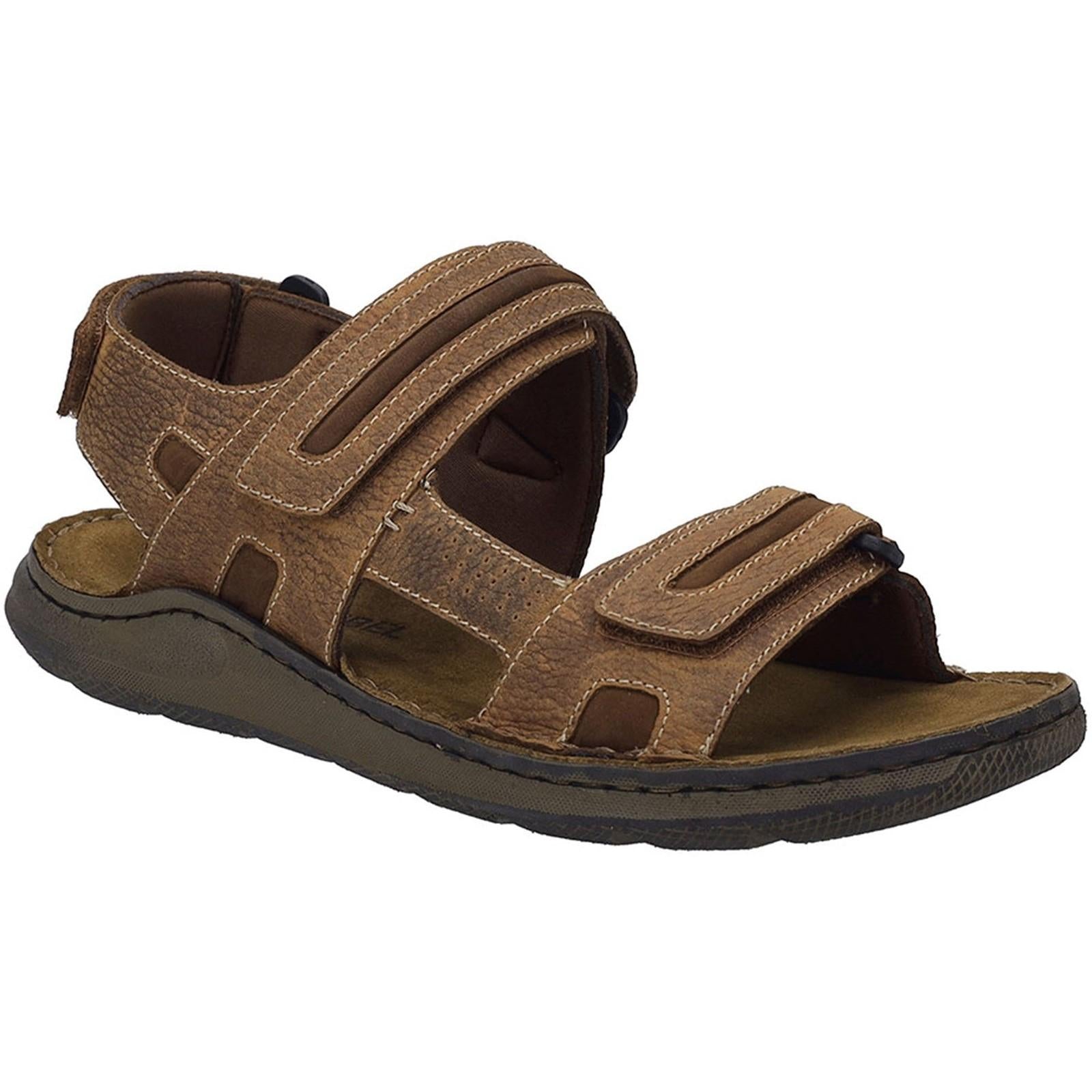 Brown Cognac - Front - Josef Seibel Mens Maverick 23 Leather Sandals