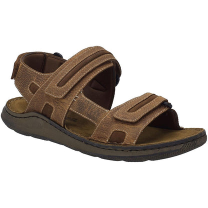 Brown Cognac - Front - Josef Seibel Mens Maverick 23 Leather Sandals