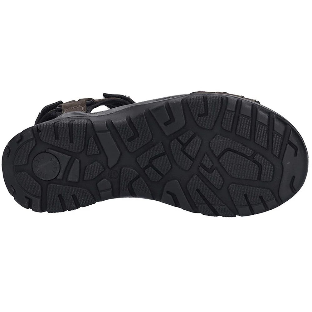 Brown - Side - Josef Seibel Mens Arlo 01 Leather Sandals