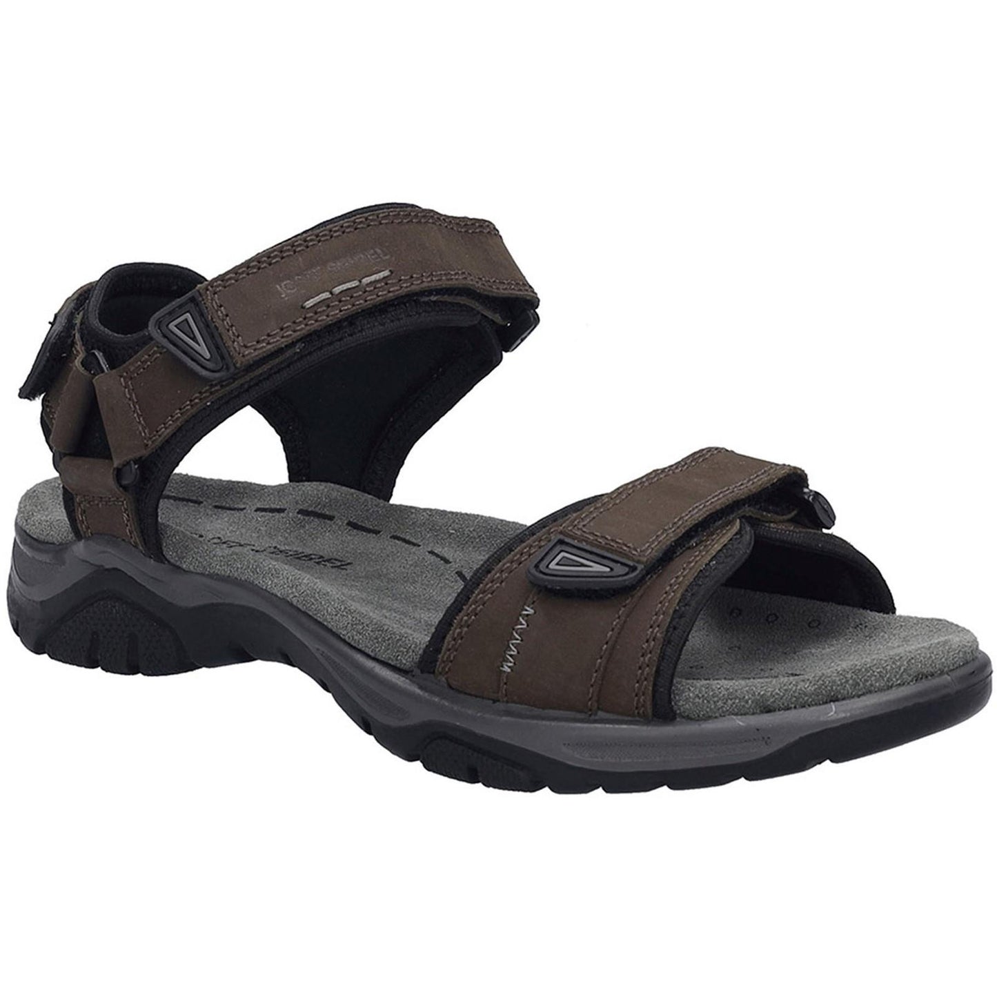 Brown - Front - Josef Seibel Mens Arlo 01 Leather Sandals