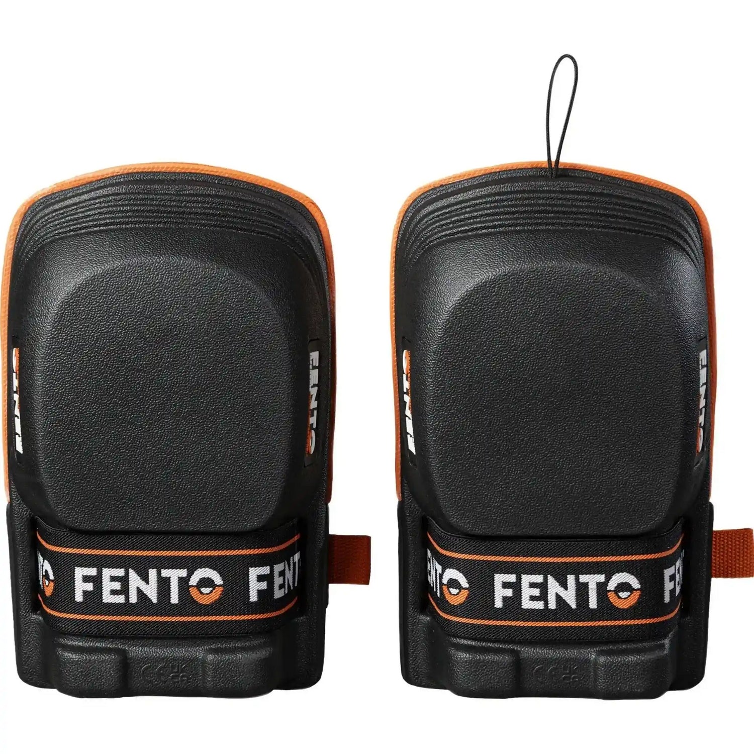 Black-Orange - Front - Fento Original Hard Cap Knee Pads (Pack of 2)