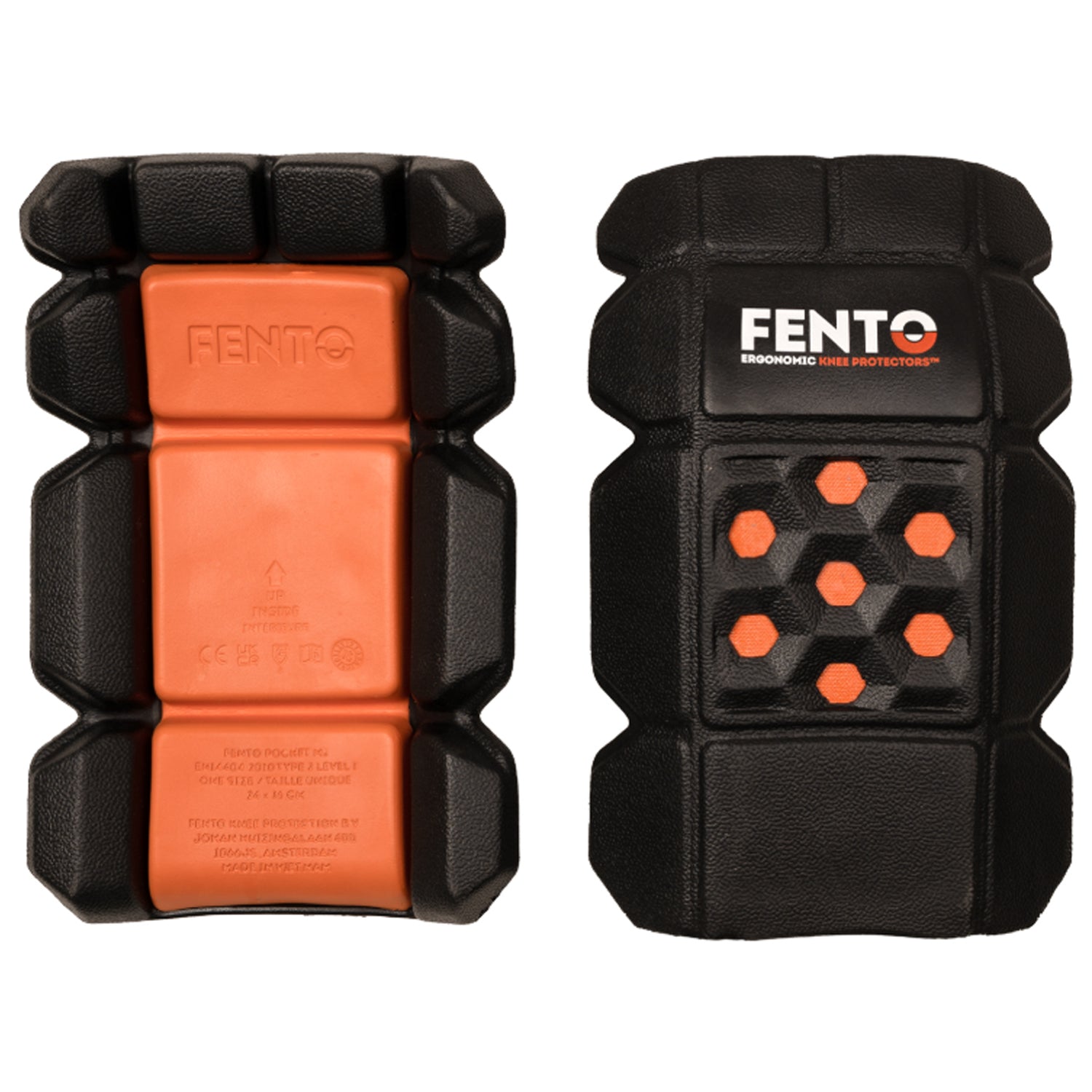 Orange-Black - Side - Fento M2 Pocket Knee Pad Inserts